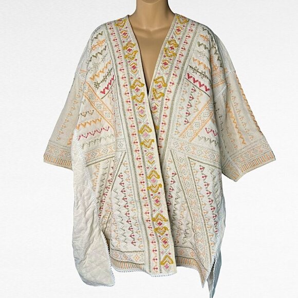 Anthropologie Blink Paloma Embroidered Kimono Jacket One Size - Picture 1 of 6